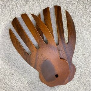 Vintage TropEco Hawaii Wooden Salad Hands Salad Tossers Salad Utensils